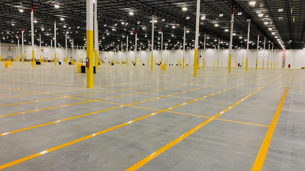 Columbus OH warehouse floor striping line painting