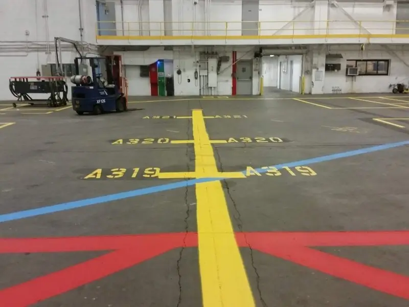 Aircraft Hangar Floor Marking | Helicopter Hangar Floor Painting