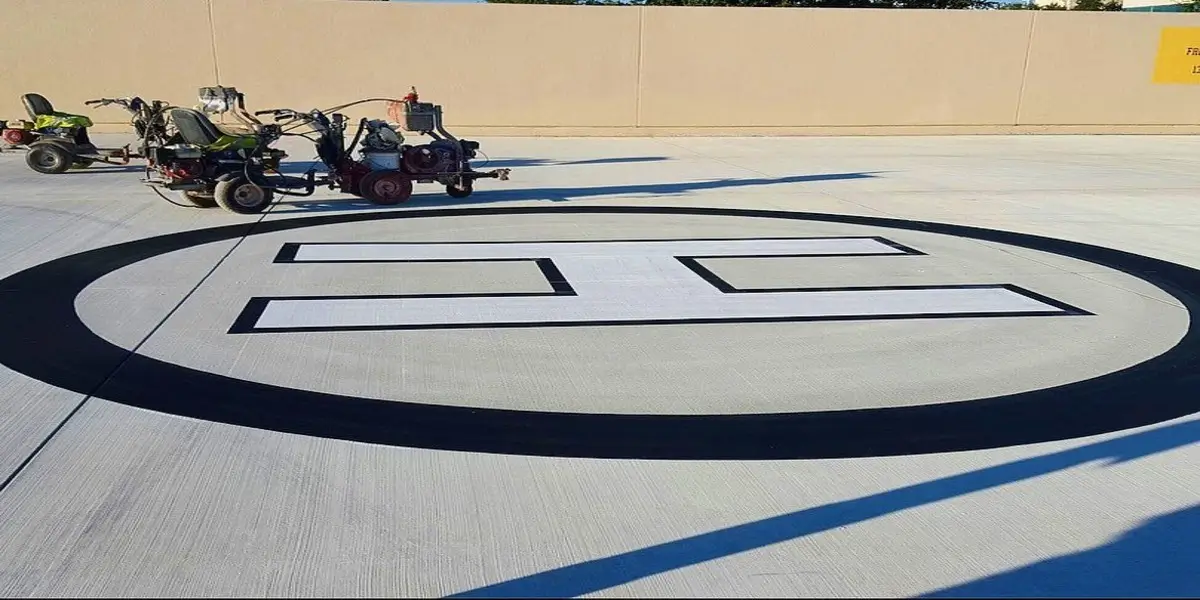 helipad marking helideck painting heliport striping